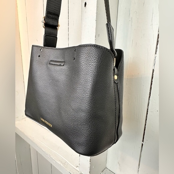 NEW Vegan Pebble Leather Mini Bucket Crossbody Like Dreams Multi Use Thick Strap - Picture 5 of 12